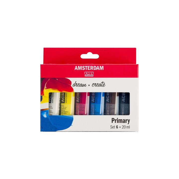 AMSTERDAM Couleur acrylique Primary Set (6 x 20 ml, Multicolore)