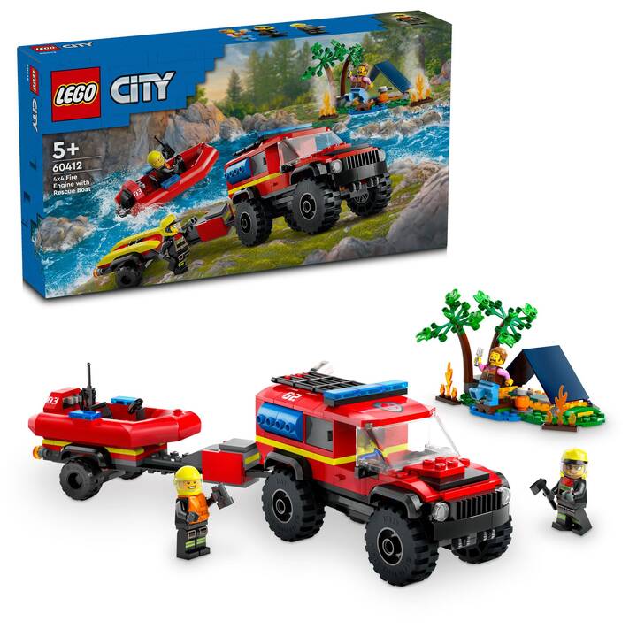 LEGO City Le camion de pompiers 4x4 et le canot de sauvetage (60412)