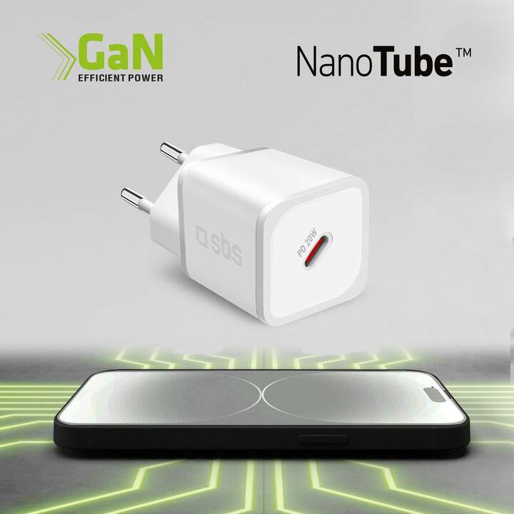 SBS 20-W-GaN-Power Delivery Hub caricabatteria (USB C)