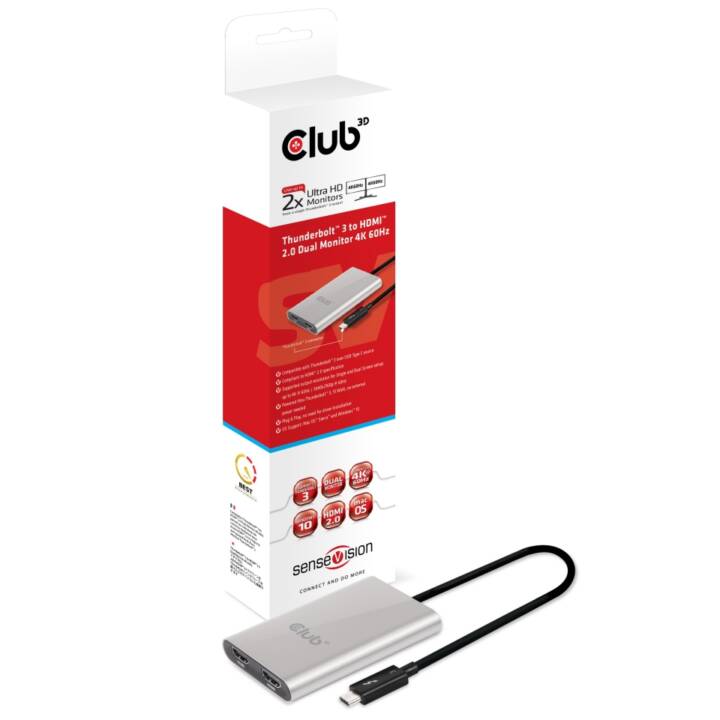 CLUB 3D CSV-1574 Adaptateur (HDMI, Thunderbolt 3, 0.27 m)