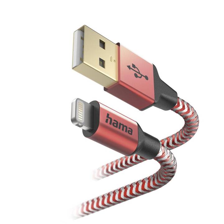HAMA Reflective Kabel (USB 2.0, Lightning, USB Typ-A, 1.5 m)
