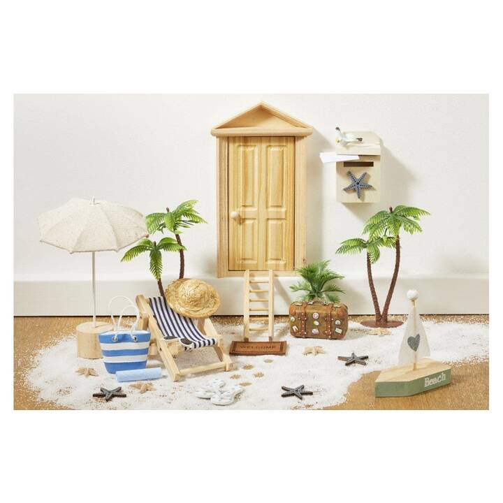 HOBBYFUN Mobili miniatura da giardino decorativi (Blu, Bianco)