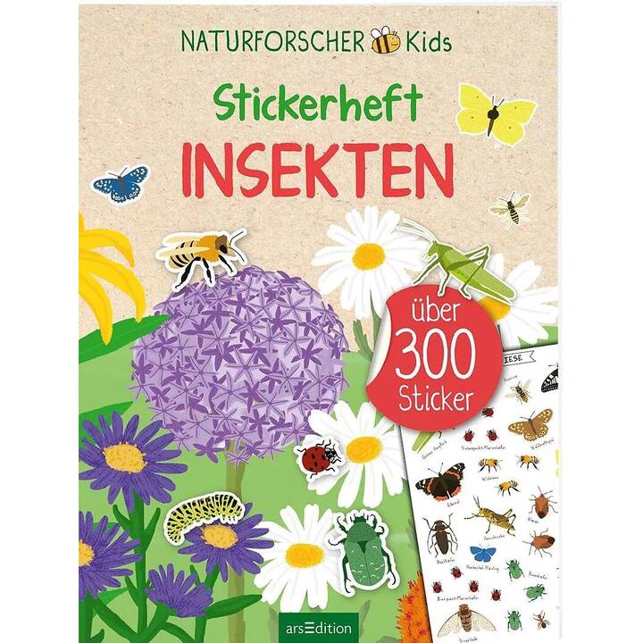 ARS EDITION Stickerbuch (Insekten, 300 Stück)