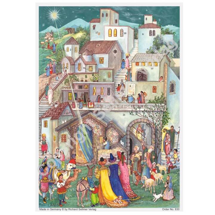 SELLMER Calendari dell'avvento di illustrazione Skiny Three Kings In Bethlehem