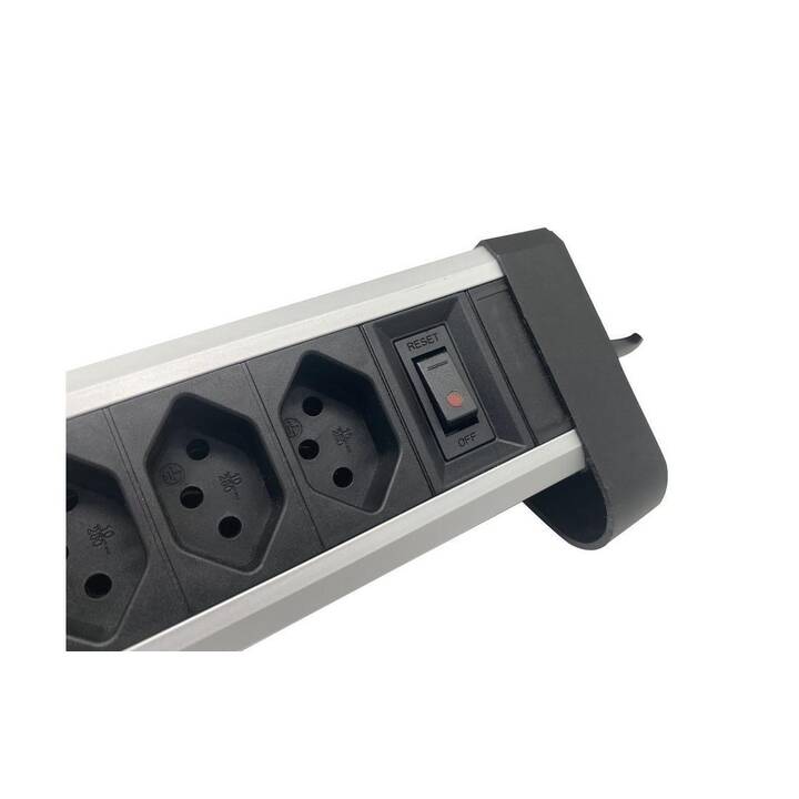SCHÖNENBERGER Steckdosenleiste (T13, USB , USB Typ A / T12, 2 m, Silber, Schwarz, Aluminium)