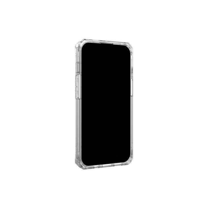 URBAN ARMOR GEAR Backcover (iPhone 15, Silber, Transparent, Ice, Weiss)