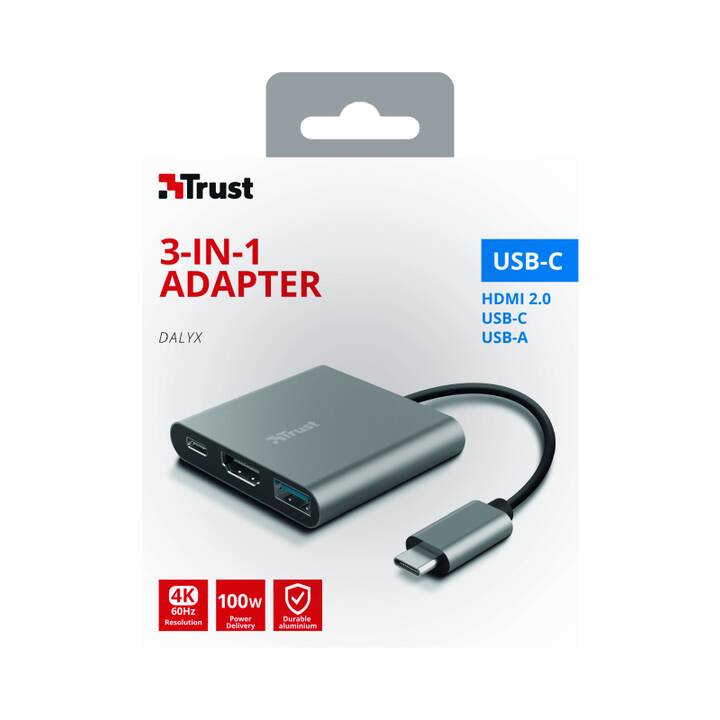 TRUST Dalyx (3 Ports, HDMI, USB Type-A)