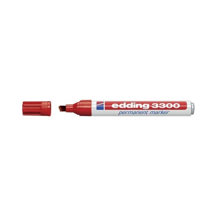 EDDING Permanent Marker Permanent 3300 (Rot, 10 Stück)