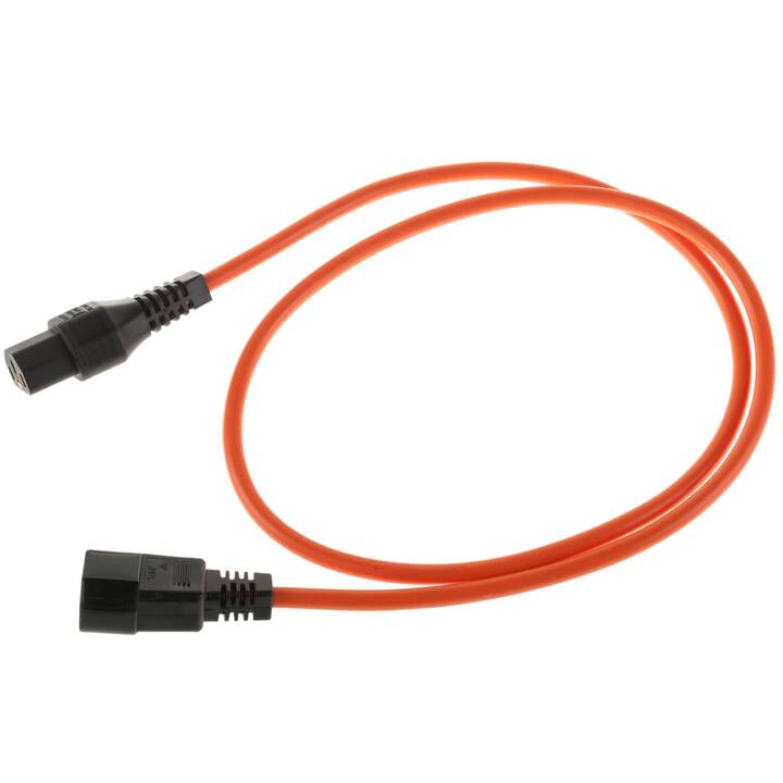 IECLOCK Verlängerungskabel (C13 / C14, 1000 mm, Orange)