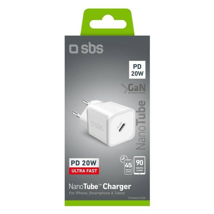 SBS 20-W-GaN-Power Delivery Hub caricabatteria (USB C)