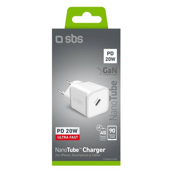 SBS 20-W-GaN-Power Delivery Hub chargeur (USB C)