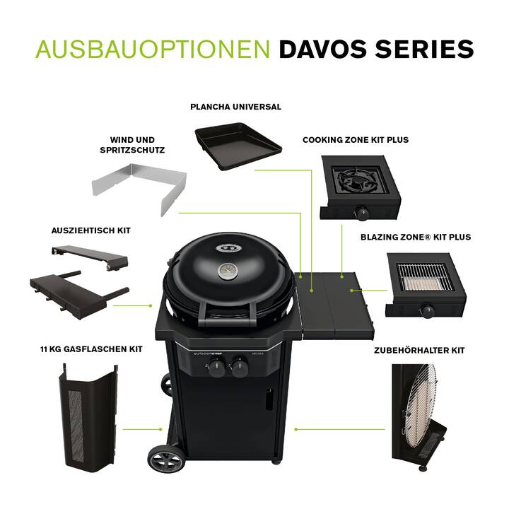 OUTDOORCHEF Davos 570 G Pro Gril à gaz (Noir)