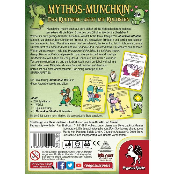 PEGASUS SPIELE Munchkin Cthulhu 1+2 (DE)