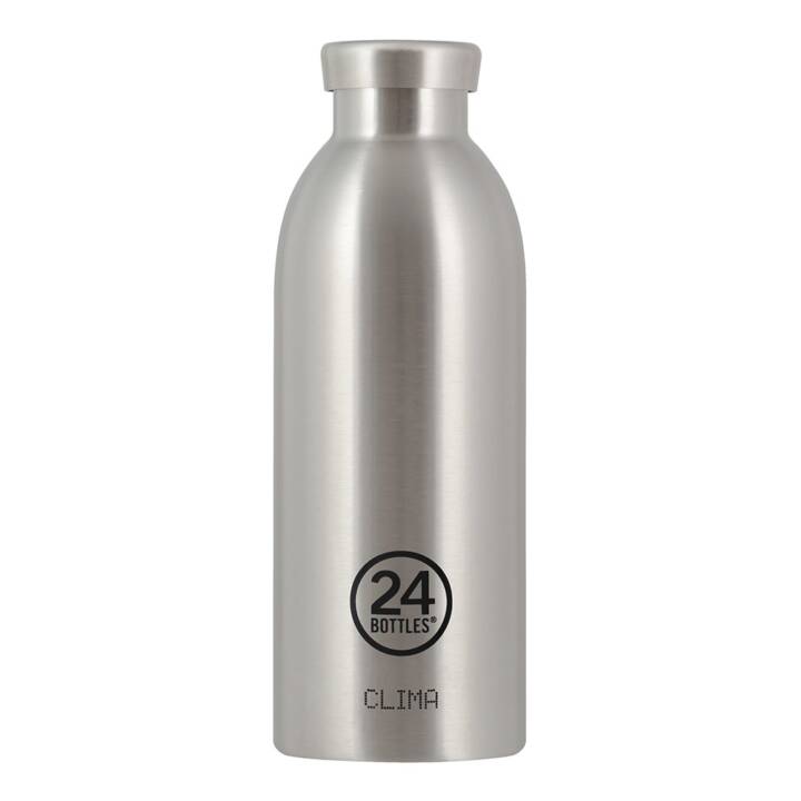 24BOTTLES Thermo Trinkflasche Clima Steel (0.5 l, Silber)