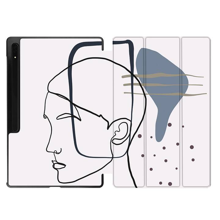 EG Hülle für Samsung Galaxy Tab S8 Ultra 14.6" (2022) - Bunt - einzeilige Kunst