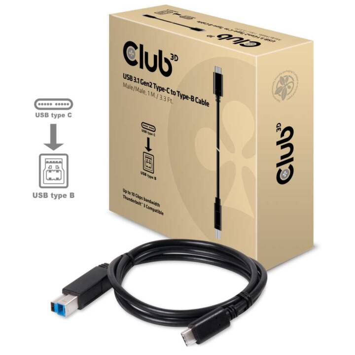 CLUB 3D USB-Kabel (USB C, USB Typ-B, 1 m)