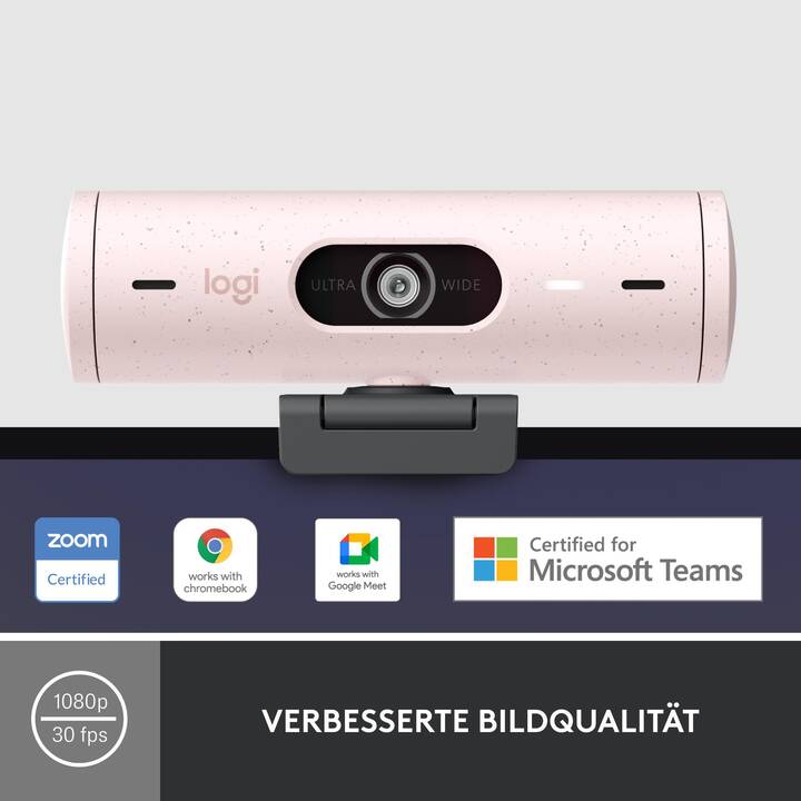 LOGITECH Brio 500 Webcam (4 MP, Rose)