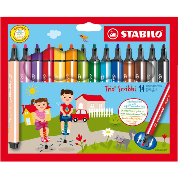 STABILO Trio Crayon feutre (Multicolore, 14 pièce)