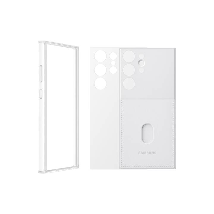 SAMSUNG Backcover Frame (Galaxy S23 Ultra, Transparente, Bianco)