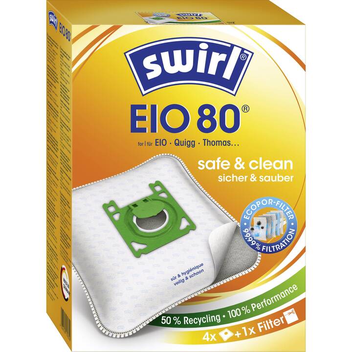 SWIRL Sac d'aspirateur EIO 80 (4 pièce)