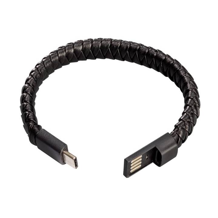 INTERTRONIC Bracelet Câble USB (USB A, USB de type C, 0.23 m)
