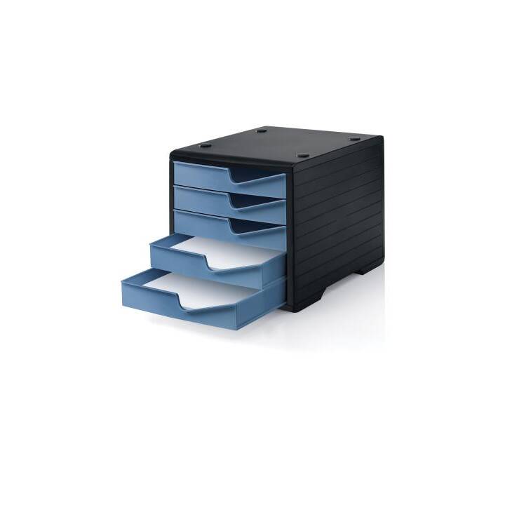STYRO Büroschubladenbox Swing (C4, Schwarz, Blau)