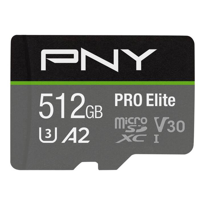 PNY TECHNOLOGIES MicroSDXC Pro Elite (Class 10, 512 Go, 100 Mo/s)