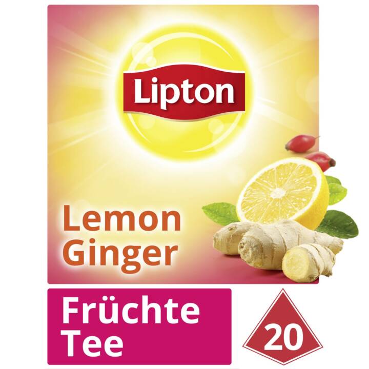 LIPTON Sachets de thé Thé aux herbes Lemon & Ginger (20 Pièce)