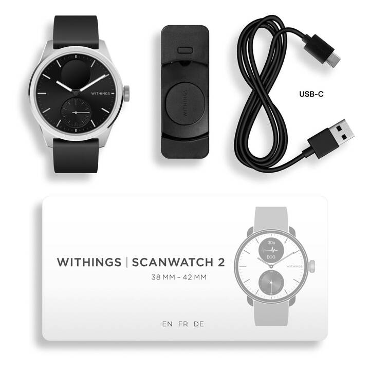 WITHINGS Scanwatch 2 (42mm, Schwarz)