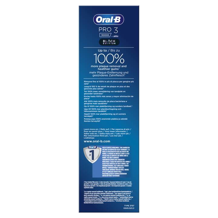 ORAL-B Pro 3 3000 Cross Action Black Edition (Noir)