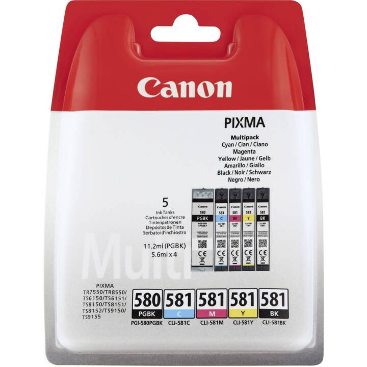 CANON PGI-580 / CLI-581 (Gelb, Schwarz, Magenta, Cyan, Multipack)