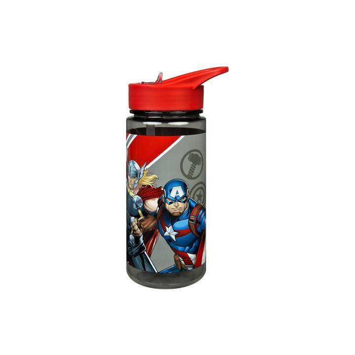 SCOOLI Trinkflasche Avengers (0.5 l, Schwarz, Rot, Mehrfarbig)