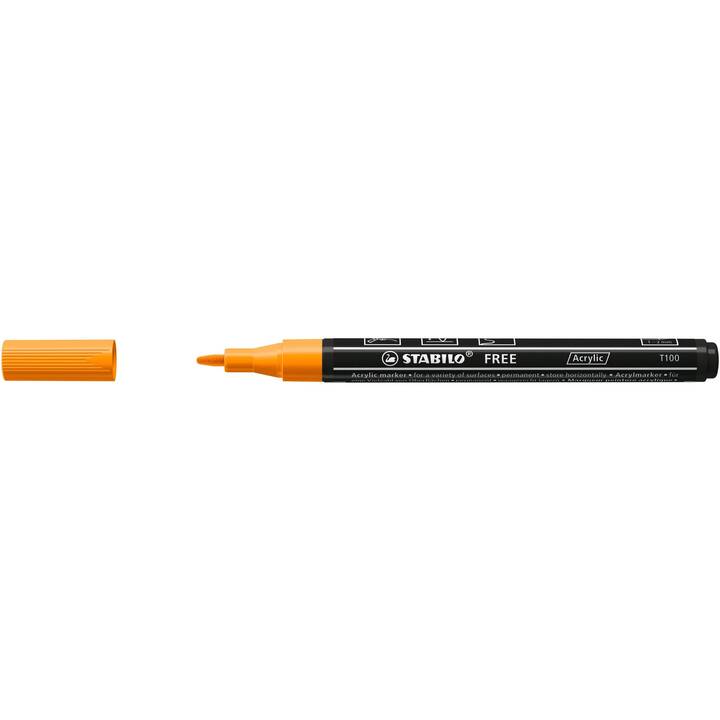STABILO Acrylmarker Free Acrylic T100 (Orange, 1 Stück)