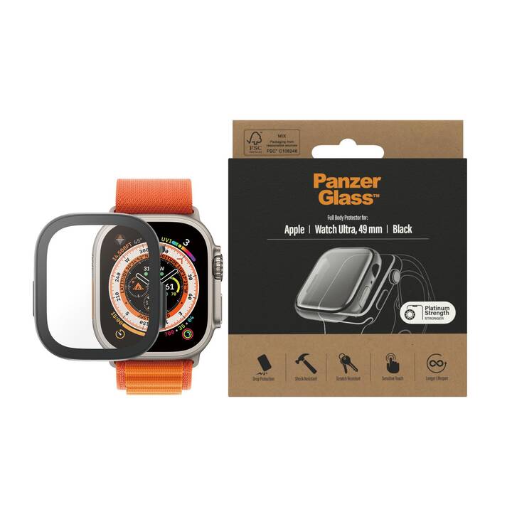 PANZERGLASS Full Body Film protecteur (Apple Watch 49 mm, Transparent, Noir)
