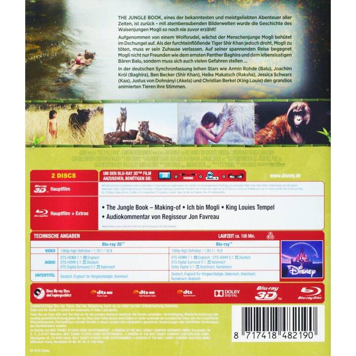 The Jungle Book (2016) (Blu-ray 3D + Blu-ray) (DE)
