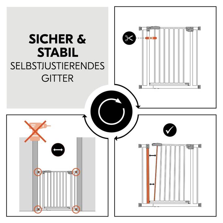 HAUCK Türschutzgitter Clear Step 2 inkl. Verlängerung 9 cm (84 cm - 89 cm)