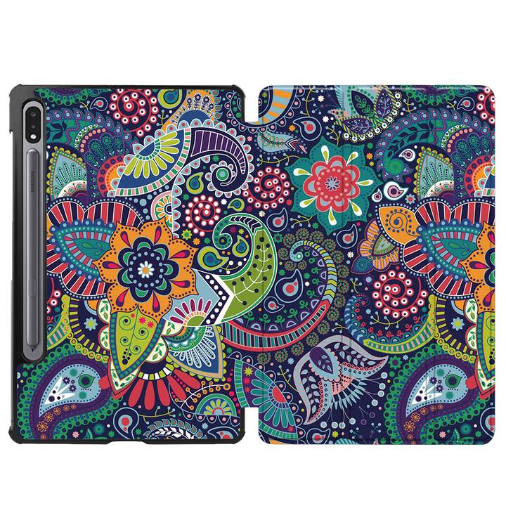 EG Custodia per Samsung Galaxy Tab S7+ 12,4" (2020) - blu paisley