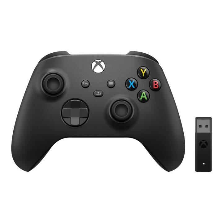 MICROSOFT Wireless Controller Carbon Black + Wireless Adapter Manette (Carbone)