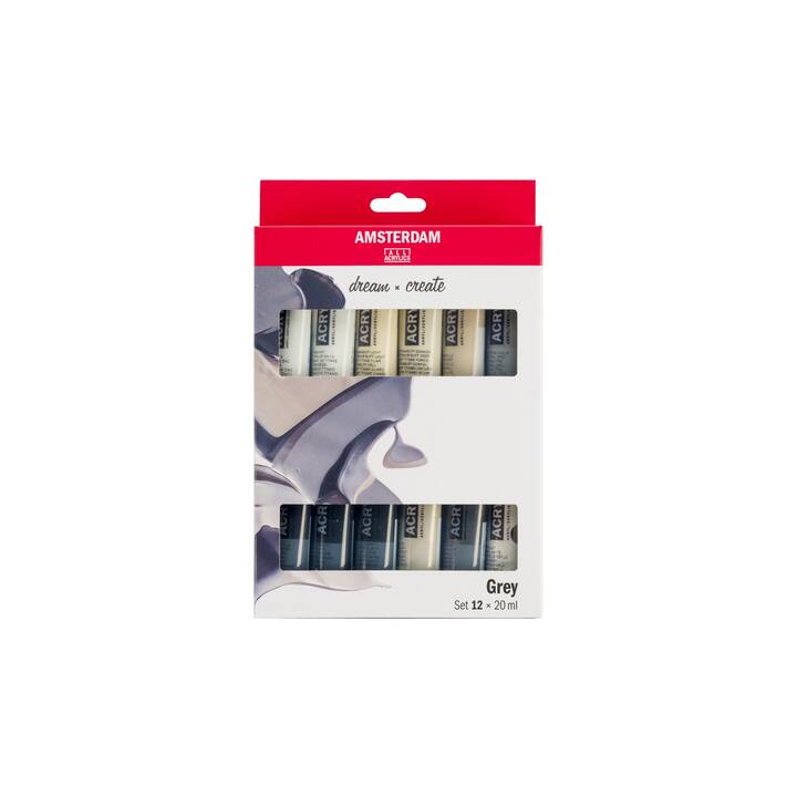 AMSTERDAM Couleur acrylique Greys Set (12 x 20 ml, Multicolore)