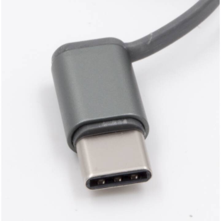 EXSYS Cavo per ricarica (USB-MicroB, USB-C, Apple Lightning, 1 m, Argento)
