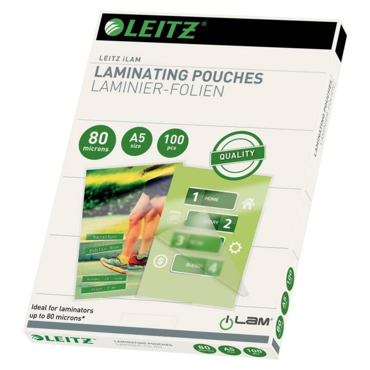 LEITZ Laminierfolien (A5, 80 µm, 100 Stück)
