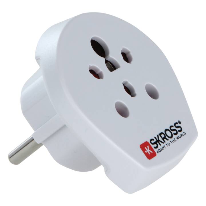 SKROSS Adaptateur de voyage (Inde, Israël, Danemark / Europe)