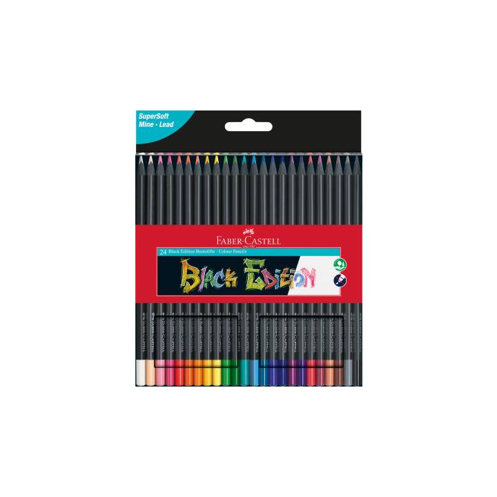 FABER-CASTELL Crayons de couleur Black Edition (Multicolore, 24 pièce)