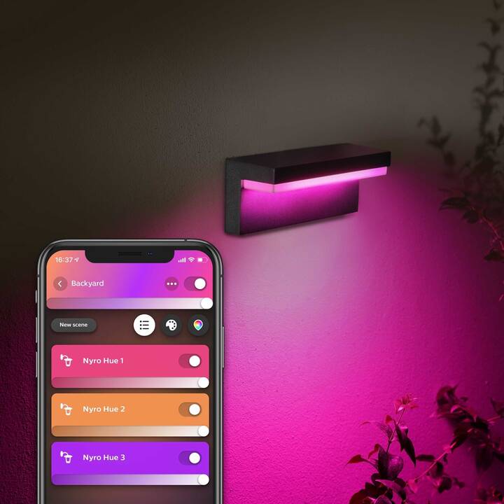 PHILIPS HUE Wandleuchte HUE Nyro (13.50 W, Schwarz)