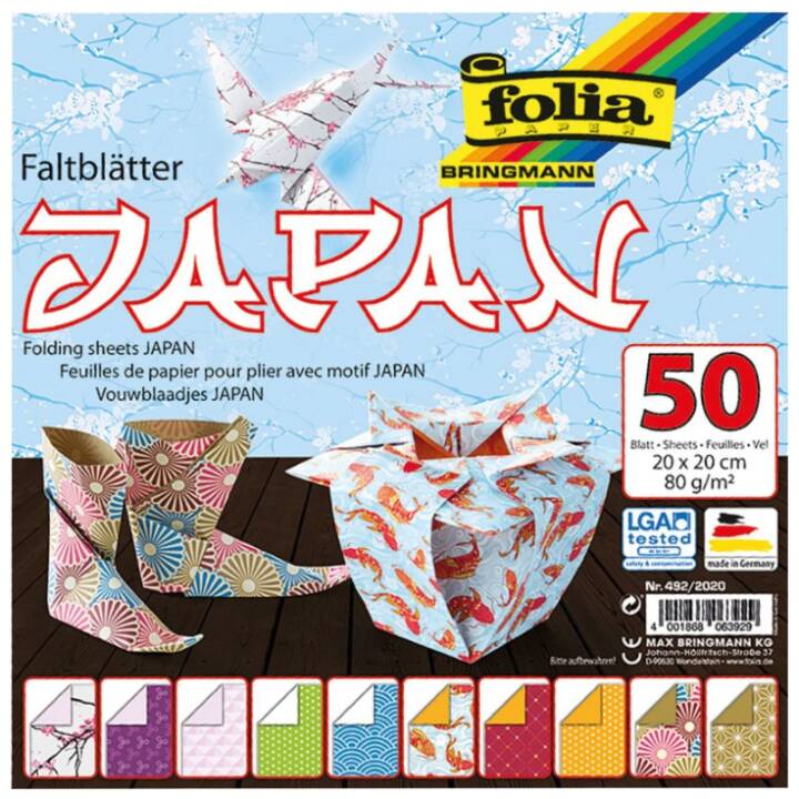 FOLIA Pliage du papier Japan (Multicolore, 50 pièce)
