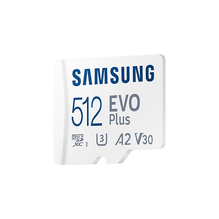 SAMSUNG MicroSDXC Evo Plus (Class 10, Video Class 30, 512 GB, 130 MB/s)