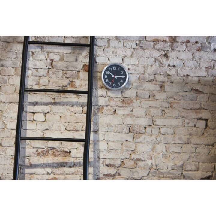 NEXTIME Orologio da parete analogico (190 mm, Argento, Nero)