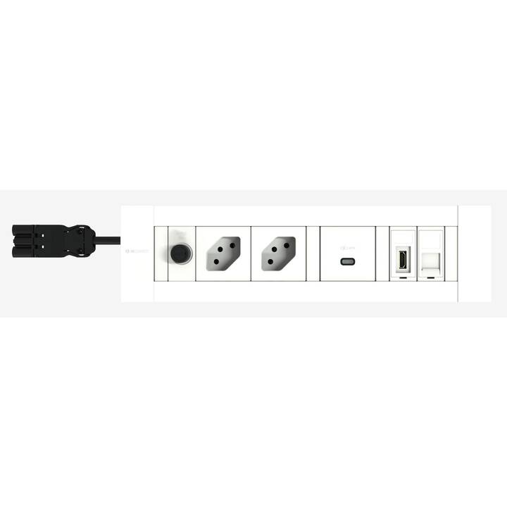 IB CONNECT Steckdosenleiste Intro2 (T13, HDMI, USB Typ-C / T13, 0.06 m, Weiss)