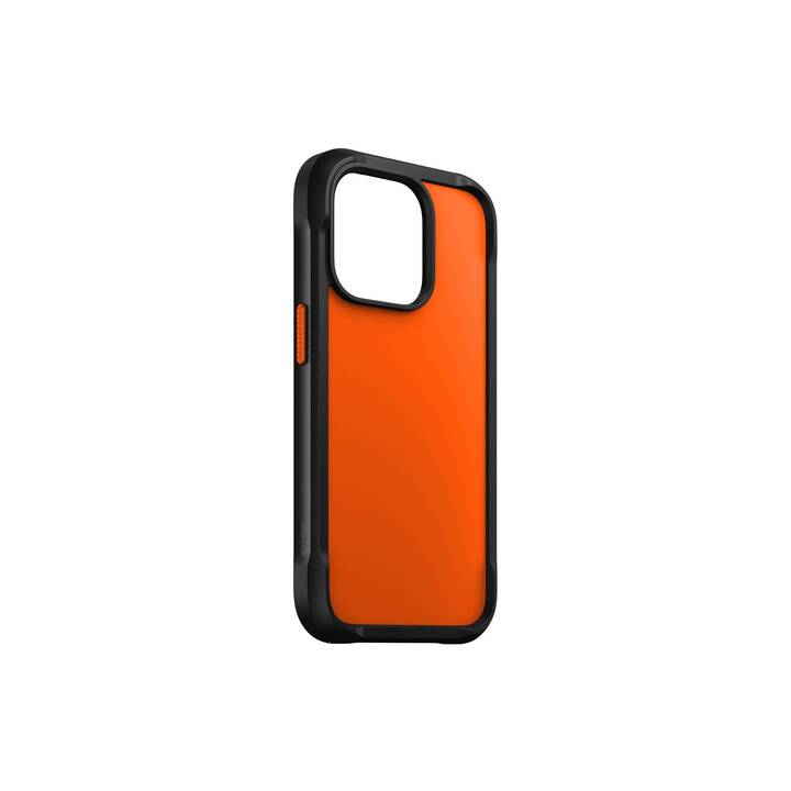 NOMAD GOODS Backcover Rugged (iPhone 14 Pro, Einfarbig, Orange, Schwarz)