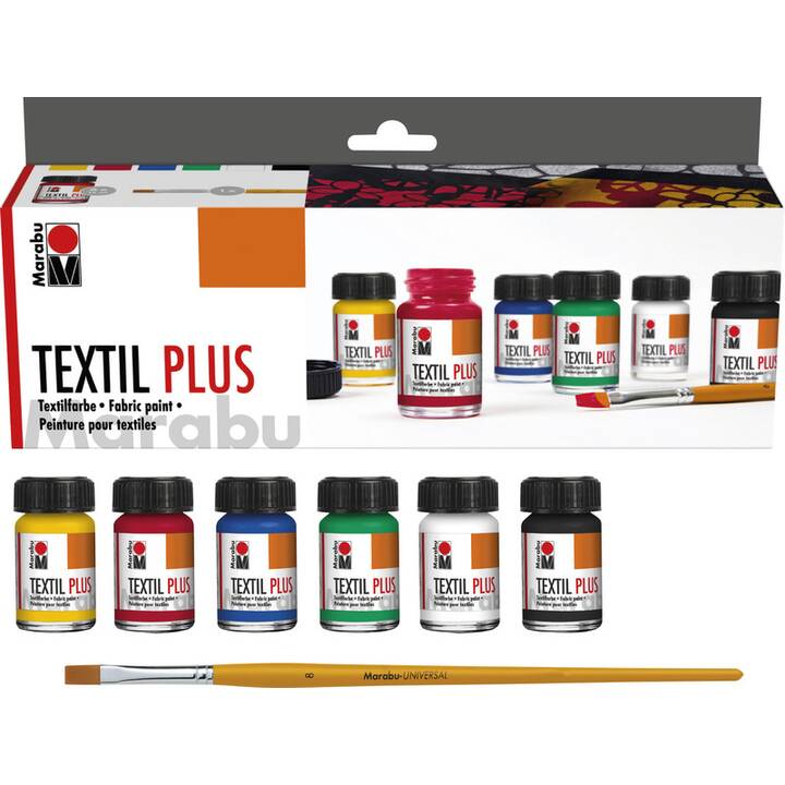 MARABU Textilfarbe Set (6 x 15 ml, Mehrfarbig)